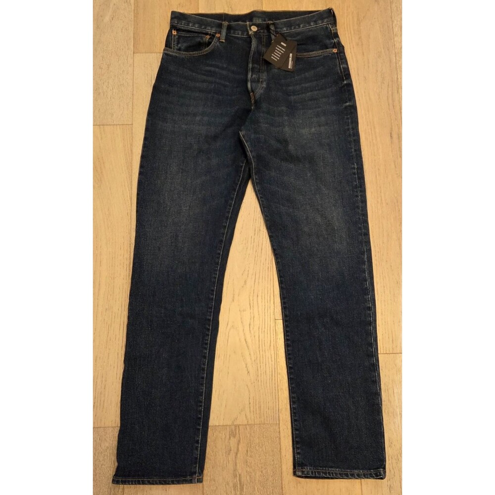 NWT Buck Mason Ford Standard Jean 32x34 Medium Wash Button Fly Stretch Denim